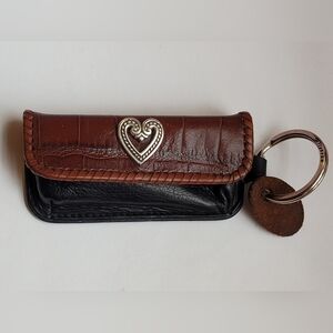 Brighton Brown and Black Leather Lipstick Case